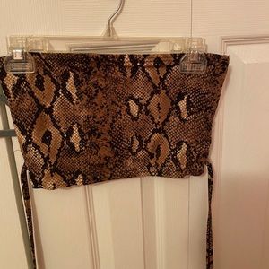 snakeskin wrap tube top